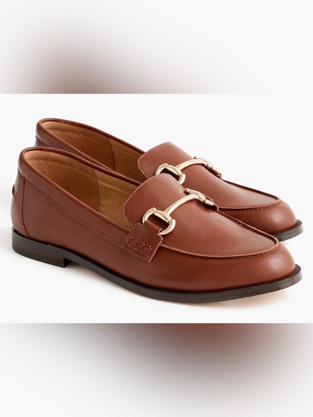 J. Crew Brown Leather Horse Bit Loafers